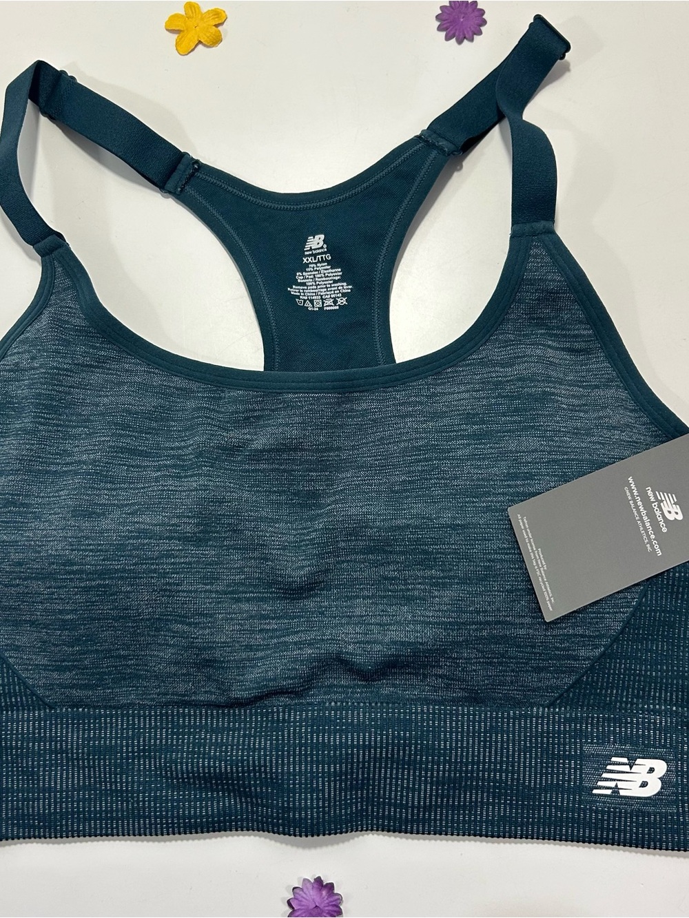 New Balance Blue Racerback Non-Wired Sports Bra XXL NWT